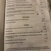 english menu at Etabli in Rome