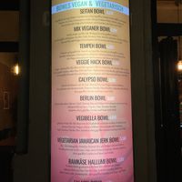 Veggie menu at Wraps and Bowls in Berlin