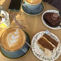 Apple cake (vegan) brownie (veggie)   at Glass Onion in Liverpool