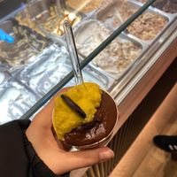 Azteco and Mandarino with dark chocolate button  at Venchi in Rome