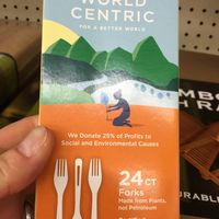 Veg-based degradable cutlery at Kirk Market in George Town