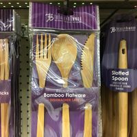 Reusable bamboo cutlery at Kirk Market in George Town