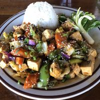 Tofu stir fry at Sunset House in George Town
