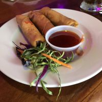 Vegan spring rolls  at Sunset House in George Town