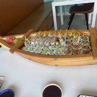 Sushi boat that was 43 pieces and we also added the veggie dragon roll  at Spoon Sushi - Lonsdale in Moncton