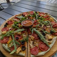 Vegan pizza at Garun in Yerevan