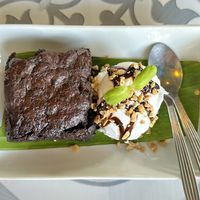 Brownie with coconut ice cream (95 THB)  at Mr Green in Chiang Mai