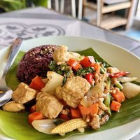 Stir fried mixed vegetables (80 THB)  at Mr Green in Chiang Mai