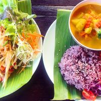 Som tam / pumpkin curry  at Mr Green in Chiang Mai