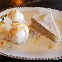 Lemon cake with coconut ice cream. at Mr Green in Chiang Mai