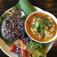 Tom yam with coconut milk  at Mr Green in Chiang Mai