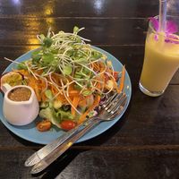 Amazing salad with peanut sauce at Mr Green in Chiang Mai