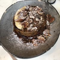 Vegan banana, pecan and maple syrup pancakes   at La Popote d'Ondine in Nice