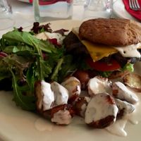 Cheese burger  at Peña Pachamama in San Francisco