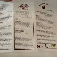 The menu at Peña Pachamama in San Francisco