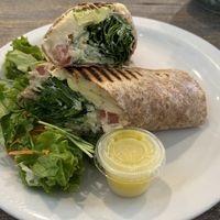 Hummus avocado Wrap (comes on Ezekiel wrap bread)  at Juicy Ladies in Woodland Hills