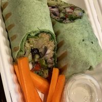Greek quinoa wrap minus the cheese at NRG  in Nassau
