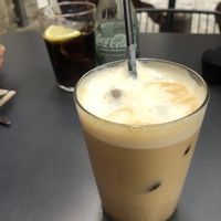 Coke and iced vanilla latte with soy milk   at Federal Cafe in Girona