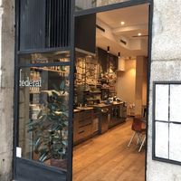 Looking in  at Federal Cafe in Girona