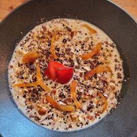 Oatmeal with coconut milk at La Panetteria in Lima