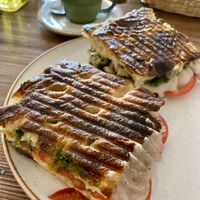 ‚Votzarella‘ sandwich with vegan Mozzarella & tomatos.  at La Panetteria in Lima