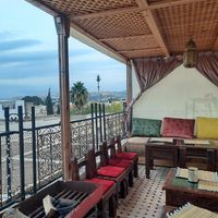 Roof terrace at Le Peroke Cafe in Fes
