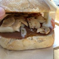 Ciabatta mushroom panini & cheese at A'Marenna in Sorrento