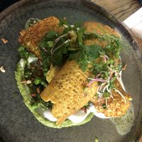 the crepe w peas (fancy name in menu that we don't remember)  at The Artisan in Zurich