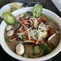Vegan pho with faux beef and jalapeño ears at Non La Vietnamese Cuisine in Portland