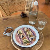 Berries Jungle:
Banana, strawberry, blueberries, coconut water, pumpkin seeds, chia seeds, coconut flakes, oats, berries homemade granola. at Cafe Coco Hut in Chiang Mai