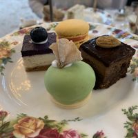 DELICIOUS DESSERTS! The green one (apple bite) was perfect  at The Tea Room in Sydney