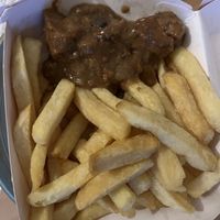 Carbonade with fries (from a different place) - typical combination & delicious 🤤   at The Vegan Butcher's Choice in Brussels