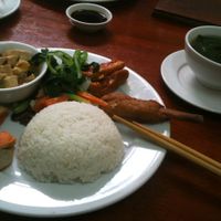 Co'm xuat / Set menu 35.000 VND with a lot of mock meats at Hà Thành in Hanoi