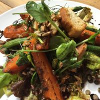 Warm carrot salad at F.east in Ilminster