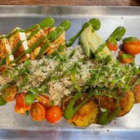 I had this which was delicious, also had beyond meat burger which my partner had and said was good. There was also a salad which could’ve removed the cheese. So a few options!  # at Off The Wall in Honolulu