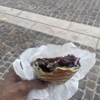 Vegan lentil wrap which is superbly   at Cinq Concept Store in Cannes