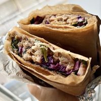 the peanut sauce wrap  at Cinq Concept Store in Cannes