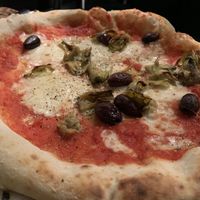 VG olives and artichoke   at Franco Manca in Edinburgh