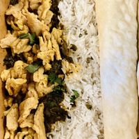 Saag curry with soy curls “take away"  at Utara Brewing Co in Sandpoint