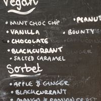 Couldn’t choose an ice cream they all sounded amazing!  at The Swan Inn in Malvern