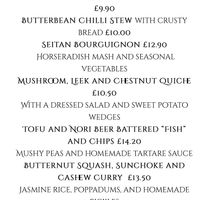 Menu @ Sept 2019 at The Swan Inn in Malvern