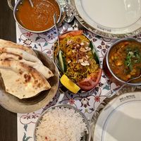 Vegan dishes. The naan contains egg.   at Bay of Bengal in Luxembourg City