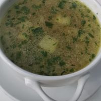 Veg soup at Napfényes Restaurant & Confectionery in Budapest