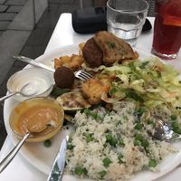 Platter for two (already ate half of it) at Napfényes Restaurant & Confectionery in Budapest