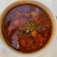 Vegetable goulash (with soy "meat") at Napfényes Restaurant & Confectionery in Budapest