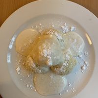 Millet Dumplings in Soy Yogurt Sauce   at Napfényes Restaurant & Confectionery in Budapest