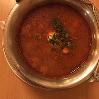 Goulash soup.  at Napfényes Restaurant & Confectionery in Budapest