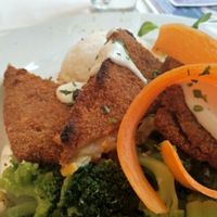 Seitan cutlets at Napfényes Restaurant & Confectionery in Budapest