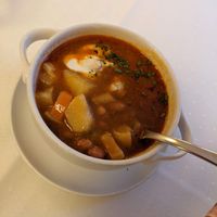Bean Goulash at Napfényes Restaurant & Confectionery in Budapest