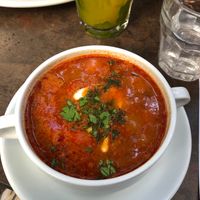 Hungarian Bean Goulash Soup (small size) at Napfényes Restaurant & Confectionery in Budapest
